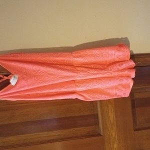 Neon pink/orange romper lace overlay